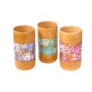 Vietnam Bambus Becher Bela  250 ml mit Eierschalen belegt D 7 H 14 cm= Code C