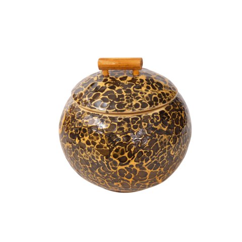 Vietnam Bambus Dose Sailung mit Eierschalen belegt D 14 cm = Code F