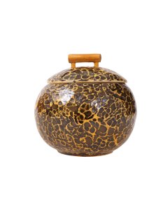 Vietnam Bambus Dose Sailung mit Eierschalen belegt D 14 cm = Code F