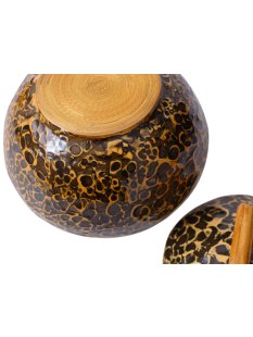 Vietnam Bambus Dose Sailung mit Eierschalen belegt D 14 cm = Code F