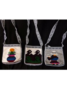 Kolumbien Hippie Umh&auml;ngetasche handgewebt 15 x 15 cm