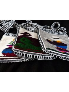 Kolumbien Hippie Umh&auml;ngetasche handgewebt 15 x 15 cm