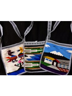 Kolumbien Hippie Umh&auml;ngetasche handgewebt 30 x 30 cm