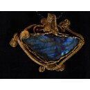 Anh&auml;nger No. 31 Jugendstil Labradorit in Messingdraht 60 g 95 mm