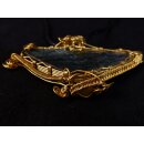 Anh&auml;nger No. 31 Jugendstil Labradorit in Messingdraht 60 g 95 mm