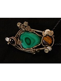 Anh&auml;nger No. 30 Jugendstil Malachit Neusilber 49 g...