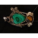 Anh&auml;nger No. 30 Jugendstil Malachit Neusilber 49 g 85 mm