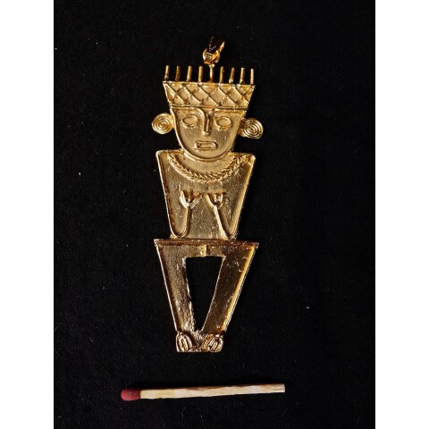 Replik 01 Anh&auml;nger kosmologische Figur Goldmuseum Bogota 80 x 30 mm