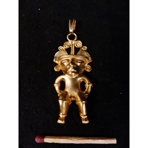 Replik 23 Anh&auml;nger kosmologische Figur  Goldmuseum Bogota 55 x 30 mm
