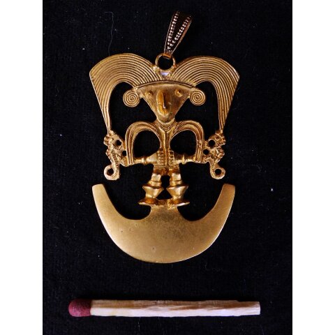 Replik 24 Anh&auml;nger kosmologische Figur  Goldmuseum Bogota 50 x 35 mm