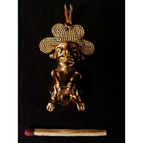 Replik 25 Anh&auml;nger kosmologische Figur Goldmuseum Bogota 50 x 35 mm
