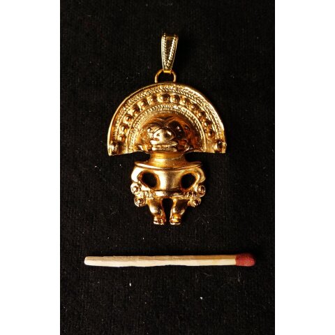 Replik 34 Anh&auml;nger kosmologische Figur Goldmuseum Bogota 40 x 30 mm