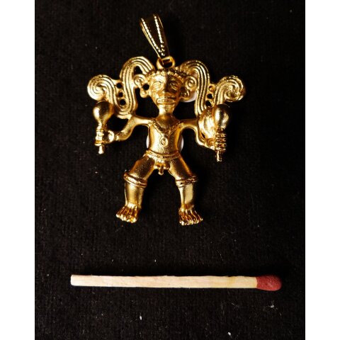 Replik 36 Anh&auml;nger kosmologische Figur Goldmuseum Bogota 40 x 35 mm
