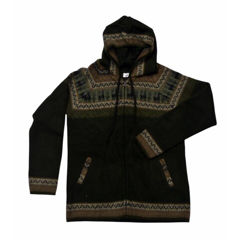 L03 Hoodie Kapuzenjacke 100 % Alpaka Wolle Gr&ouml;&szlig;e L