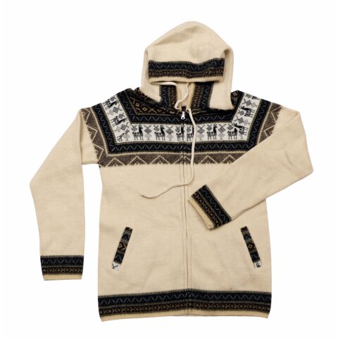 L05 Hoodie Kapuzenjacke 100 % Alpaka Wolle Gr&ouml;&szlig;e L