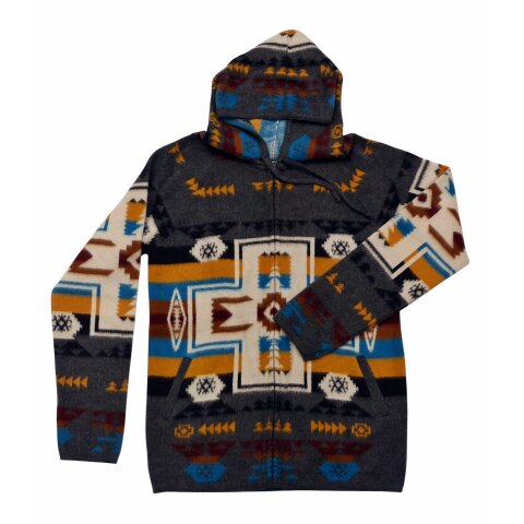 L07 Hoodie Kapuzenjacke 100 % Alpaka Wolle Gr&ouml;&szlig;e L