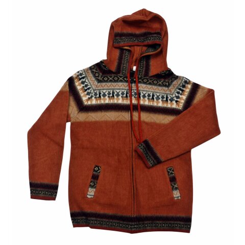 L08 Hoodie Kapuzenjacke 100 % Alpaka Wolle Gr&ouml;&szlig;e L