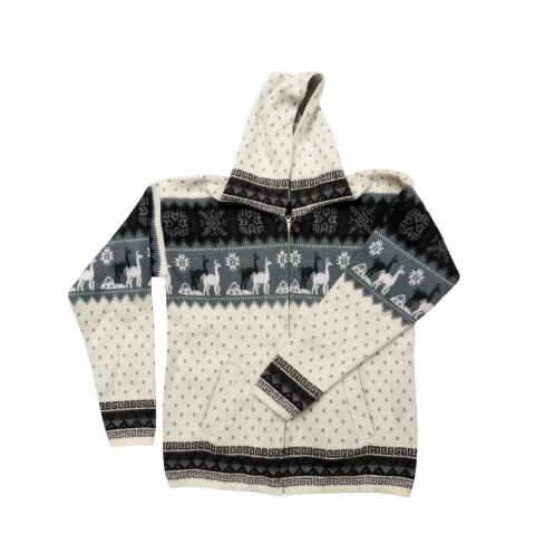 XL01 Hoodie Kapuzenjacke 100 % Alpaka Wolle Gr&ouml;&szlig;e XL