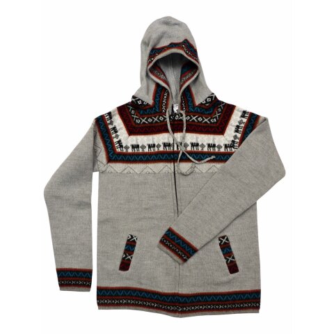 XL02 Hoodie Kapuzenjacke 100 % Alpaka Wolle Gr&ouml;&szlig;e XL