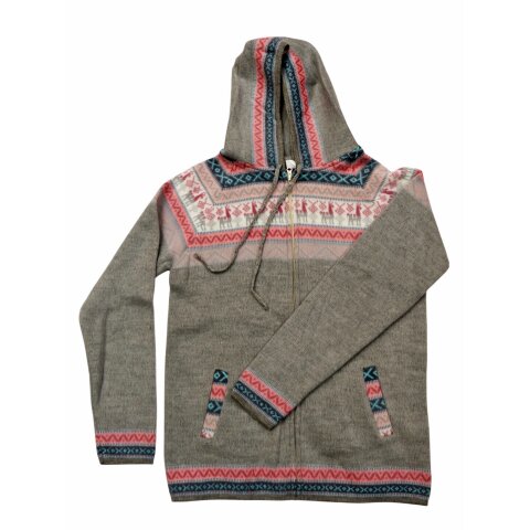 XL05 Hoodie Kapuzenjacke 100 % Alpaka Wolle Gr&ouml;&szlig;e XL