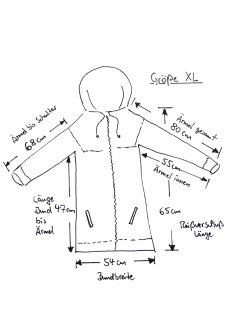 XL05 Hoodie Kapuzenjacke 100 % Alpaka Wolle Gr&ouml;&szlig;e XL