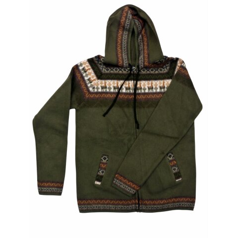 XL07 Hoodie Kapuzenjacke 100 % Alpaka Wolle Gr&ouml;&szlig;e XL