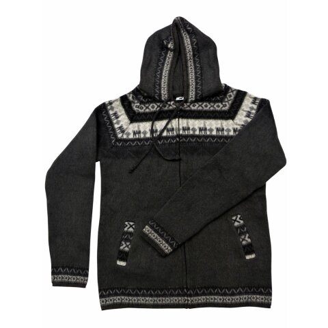XL08 Hoodie Kapuzenjacke 100 % Alpaka Wolle Gr&ouml;&szlig;e XL