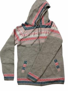 M01 Hoodie Kapuzenjacke 100 % Alpaka Wolle...