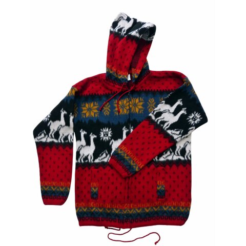 S02 Hoodie Kapuzenjacke 100 % Alpaka Wolle Gr&ouml;&szlig;e S