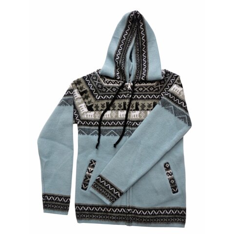 S03 Hoodie Kapuzenjacke 100 % Alpaka Wolle Gr&ouml;&szlig;e S