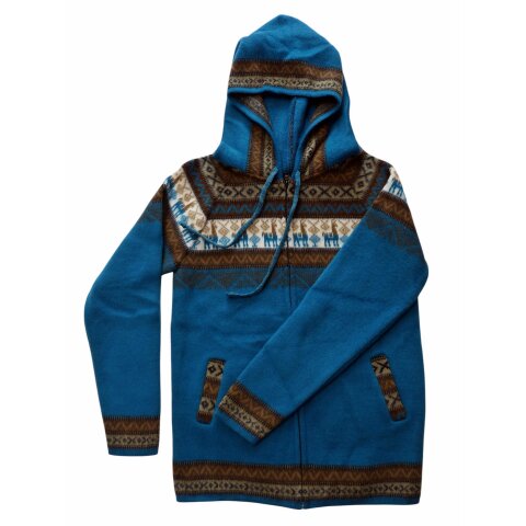 S04 Hoodie Kapuzenjacke 100 % Alpaka Wolle Gr&ouml;&szlig;e S