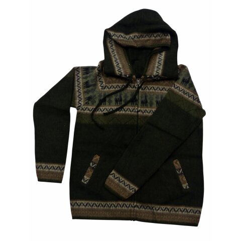 S05 Hoodie Kapuzenjacke 100 % Alpaka Wolle Gr&ouml;&szlig;e S