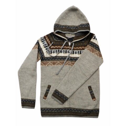 S09 Hoodie Kapuzenjacke 100 % Alpaka Wolle Gr&ouml;&szlig;e S