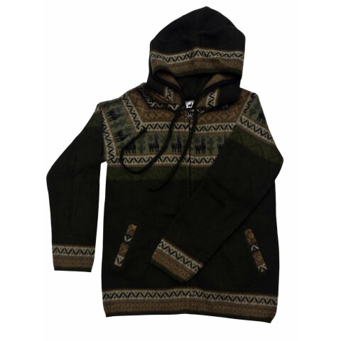 S10 Hoodie Kapuzenjacke 100 % Alpaka Wolle Gr&ouml;&szlig;e S