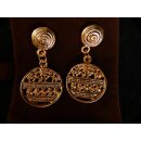 1 Paar Ohrstecker No.16 vergoldet astrologisches Motiv Goldmuseum Bogota D: 20 mm