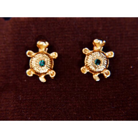 1 Paar Ohrstecker No.29 vergoldet astrologisches Motiv Goldmuseum Bogota 10-12 mm