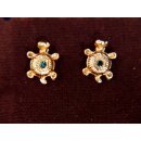 1 Paar Ohrstecker No.29 vergoldet astrologisches Motiv Goldmuseum Bogota 10-12 mm