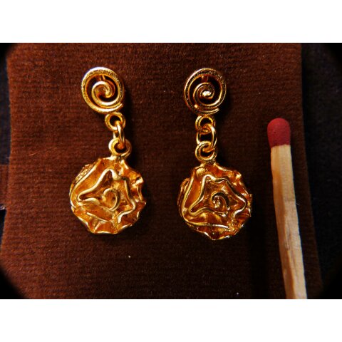 1 Paar Ohrstecker No.41 vergoldet astrologisches Motiv Goldmuseum Bogota 10-12 mm