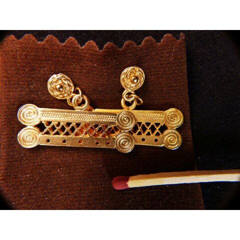 1 Paar Ohrstecker No.42 vergoldet astrologisches Motiv Goldmuseum Bogota 10-12 mm