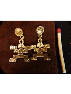 1 Paar Ohrstecker No.44 vergoldet astrologisches Motiv...