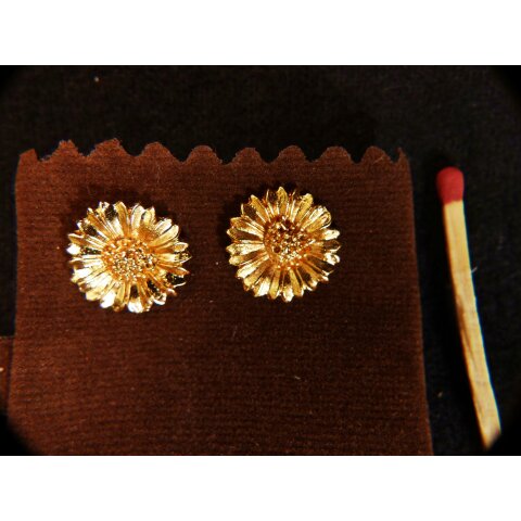 1 Paar Ohrstecker No.52 vergoldet astrologisches Motiv Goldmuseum Bogota 10-12 mm