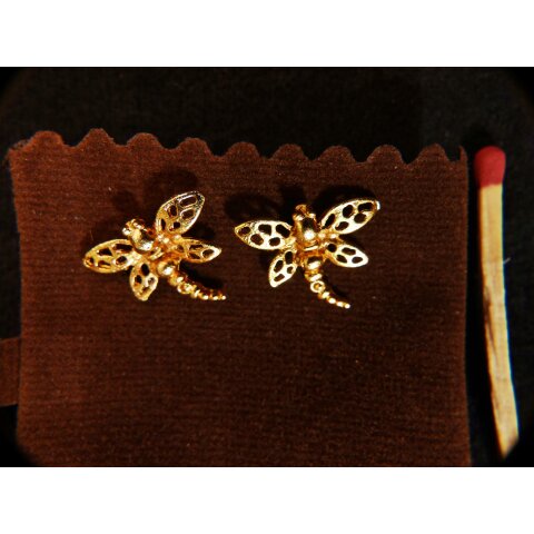 1 Paar Ohrstecker No.53 vergoldet astrologisches Motiv Goldmuseum Bogota 10-12 mm