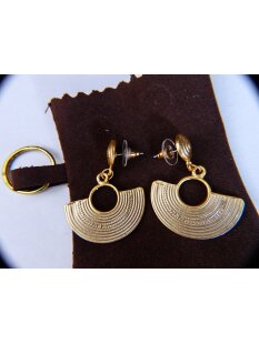 1 Paar Ohrstecker No.54 vergoldet astrologisches Motiv Goldmuseum Bogota 10-12 mm