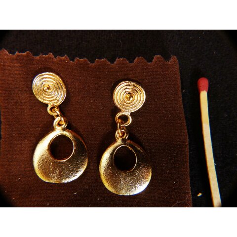1 Paar Ohrstecker No.57 vergoldet astrologisches Motiv Goldmuseum Bogota 10-12 mm