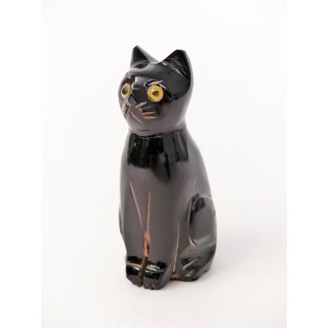 Hornfigur Katze = Code B schwarz 6,5 cm