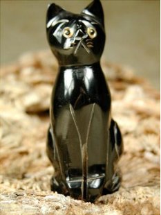 Hornfigur Katze = Code B schwarz 6,5 cm