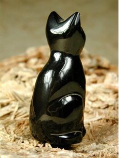 Hornfigur Katze = Code B schwarz 6,5 cm