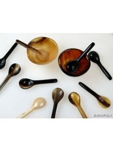 Horn Salzl&ouml;ffel Mini 4 oder 6 cm 1 St&uuml;ck Code X