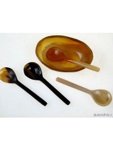 Horn Salzl&ouml;ffel Mini 4 oder 6 cm 1 St&uuml;ck Code X