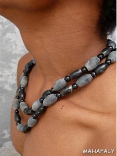 Hornkette Hafaliana 62 cm Naturschmuck Ethno BIO &Ouml;KO - 50 % reduziert